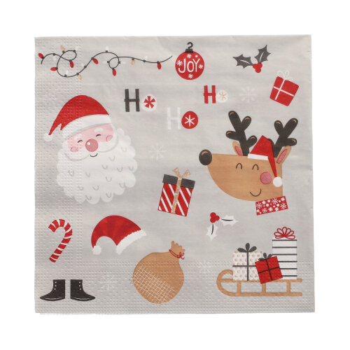 Servietten, 3-lagig 1/4-Falz 33 cm x 33 cm "Vive Noel"