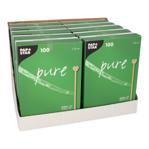 Getränke-Quirle, Bambus "pure" 20 cm "Heart"