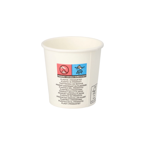 Trinkbecher, Pappe "To Go" 0,1 l Ø 6 cm · 6 cm weiss