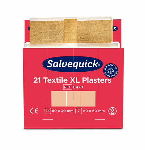 Set "Cederroth" Salvequick Textil Pflaster XL (21 Stück) braun , Refill