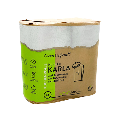 Rollen "Green Hygiene" Küchenrollen "KARLA" Ø 13,4 cm · 22 cm x 24,1 cm 100 Blatt, 3-lagig