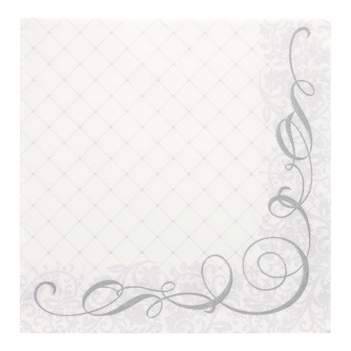 Servietten "ROYAL Collection" 1/4-Falz 40 cm x 40 cm silber "Megan"