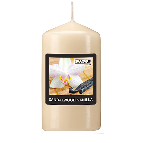 "GALA" Duft-Stumpenkerze Ø 58 mm · 110 mm elfenbein - Sandalwood-Vanilla