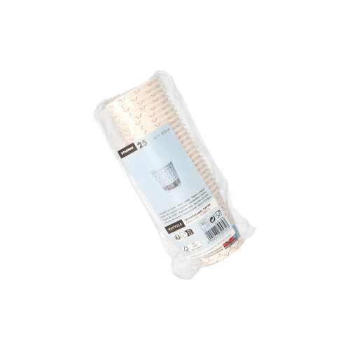 Trinkbecher mit Henkel, Pappe 0,1 l Ø 6,3 cm · 6,2 cm weiss "Hjärtan"