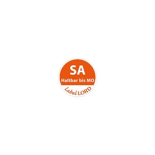 "LabelLord" HACCP Lebensmitteletiketten Ø 19 mm gelb "Aqualabel" SA haltbar bis Mo, abwaschbar