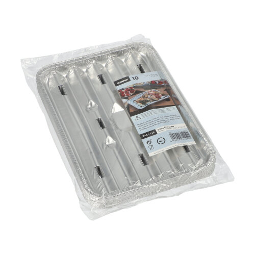 Grillschalen, Alu eckig 1,4 cm x 16,3 cm x 22,7 cm