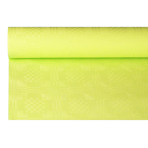 Papiertischtuch mit Damastprägung 6 m x 1,2 m limonengrün