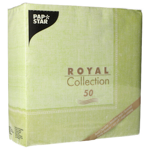 Servietten "ROYAL Collection" 1/4-Falz 40 cm x 40 cm hellgrün "Linum"
