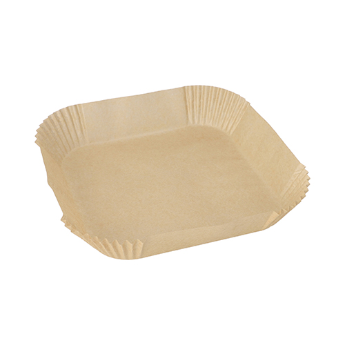 Backpapiere 20 cm x 20 cm x 4,5 cm braun für Heißluftfritteusen Backpapiere 20 cm x 20 cm x 4,5 cm braun für Heißluftfritteusen