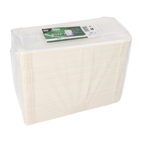 Teller, Pappe "pure" eckig 11 cm x 24 cm weiss