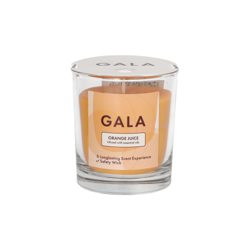 "GALA" Duftkerze im Glas Ø 70 mm · 77 mm orange - Orange Juice "Mini Nutella"