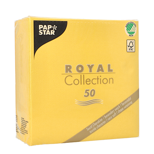 Servietten "ROYAL Collection" 1/4-Falz 33 cm x 33 cm gelb