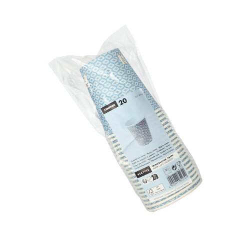 Trinkbecher, Pappe "To Go" 0,2 l Ø 8 cm · 9,1 cm "Blå droppen"