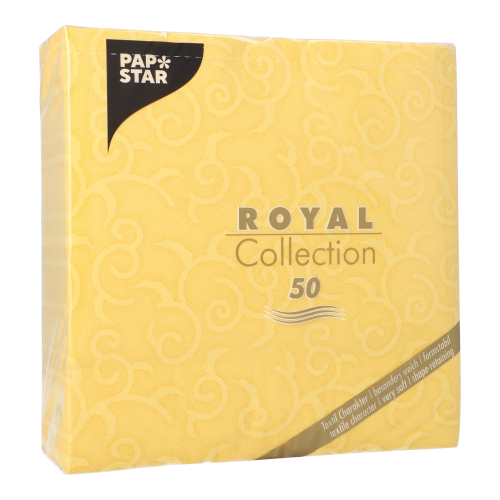 Servietten "ROYAL Collection" 1/4-Falz 40 cm x 40 cm gelb "Casali"