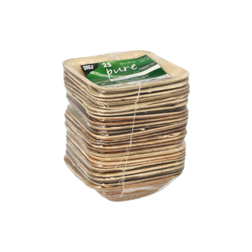 Schalen, Palmblatt "pure" eckig 100 ml 10 cm x 10 cm x 3 cm
