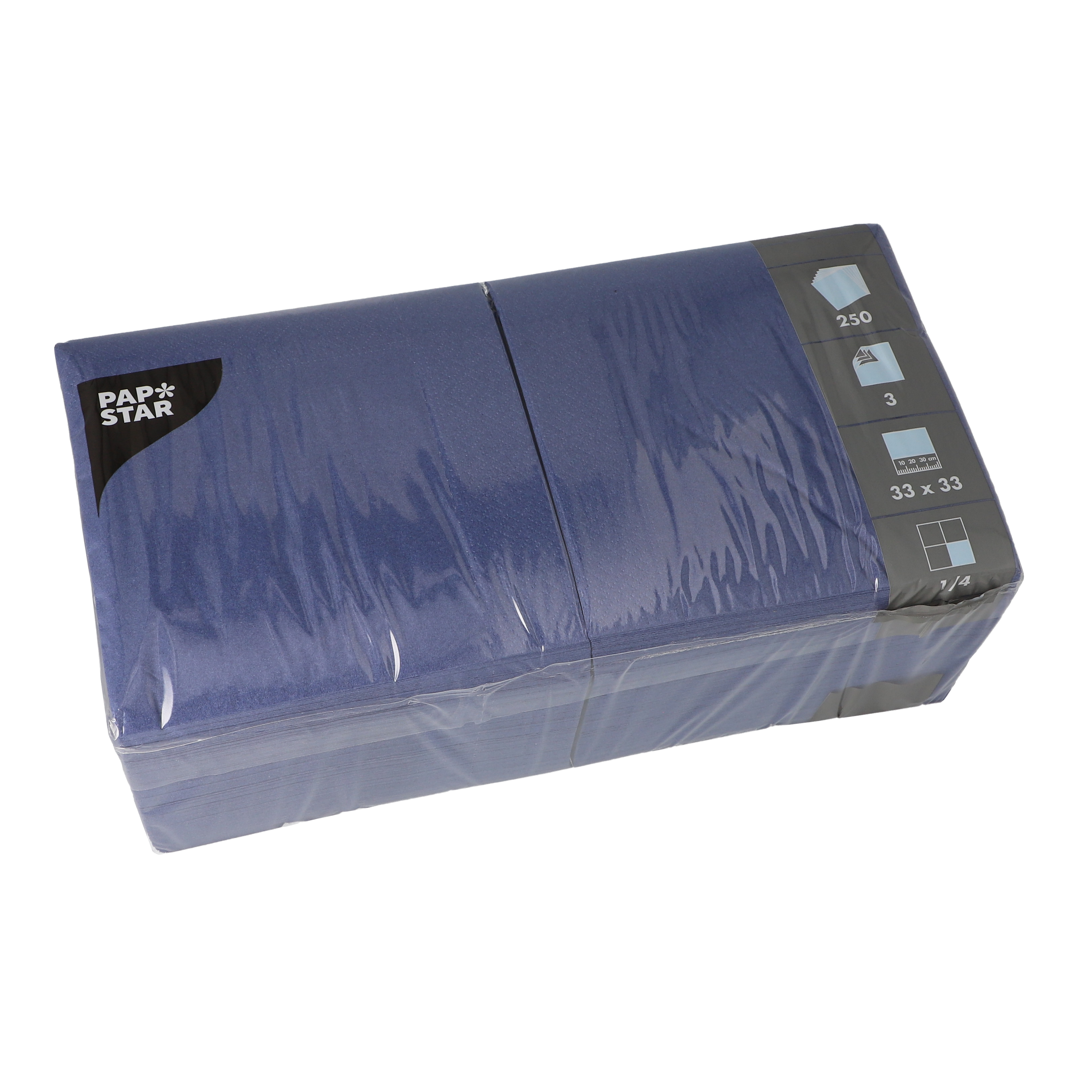 Servietten, 3-lagig 1/4-Falz 33 cm x 33 cm dunkelblau