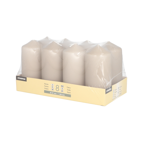 Stumpenkerzen Ø 47 mm · 100 mm greige