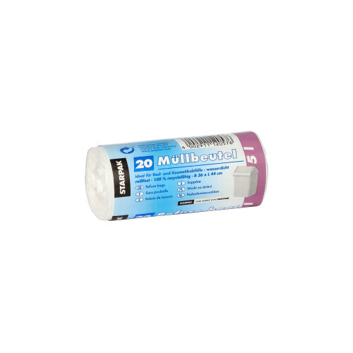 Müllbeutel, LDPE 5 l 44 cm x 36 cm weiss 16 my