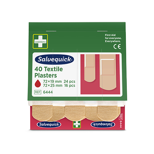 Set "Cederroth" Salvequick Textile Pflaster (40 Stück) braun , Refill