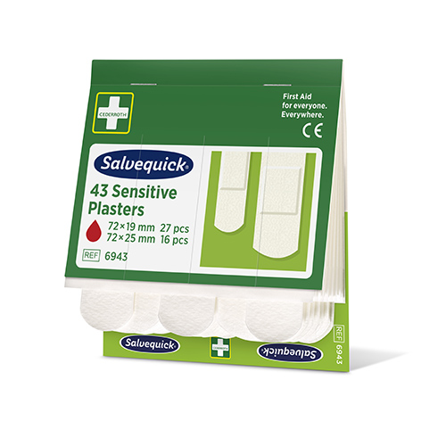 Set "Cederroth" Salvequick Sensitive Pflaster (43 Stück) weiss , Refill
