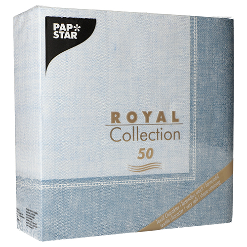 Servietten "ROYAL Collection" 1/4-Falz 40 cm x 40 cm arktikblau "Linum"