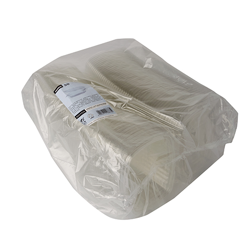 Feinkost- und Salatschalen mit Klappdeckel, R-PET oval 250 ml 4,3 cm x 10,6 cm x 13,3 cm klar