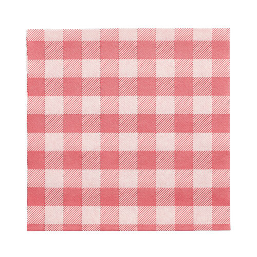 Servietten, 1-lagig 1/4-Falz 33 cm x 33 cm rot/weiss "Vichy Karo"