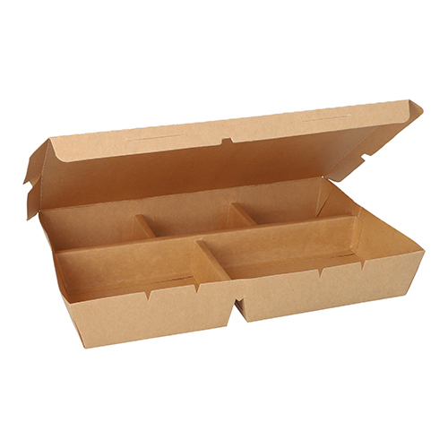 Lunchboxen, Pappe 5-geteilt 900 ml 4,2 cm x 17 cm x 25,5 cm braun Lunchboxen, Pappe 5-geteilt 900 ml 4,2 cm x 17 cm x 25,5 cm braun