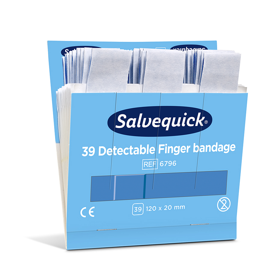 Set "Cederroth" Salvequick Detectable Pflaster (39 Stück) blau "Finger Bandage"