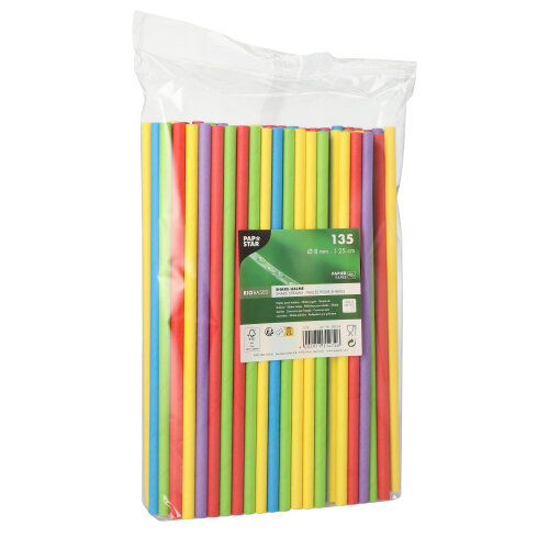 Shake-Halme, Papier Ø 8 mm · 25 cm farbig sortiert