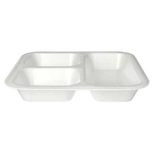 Siegelschalen, XPS 3-geteilt 1350 ml 4,2 cm x 24,5 cm x 26,5 cm weiss laminiert