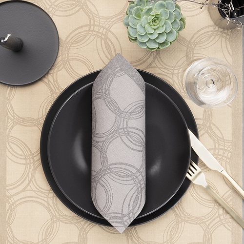 Servietten "ROYAL Collection" 1/4-Falz 40 cm x 40 cm grau "Bubbles"