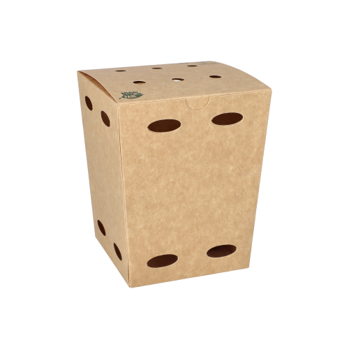 Pommes-Frites-Boxen, Pappe "pure" 15,5 cm x 10,5 cm x 10,5 cm braun "100% Fair" klein