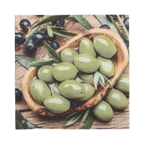 Servietten, 3-lagig 1/4-Falz 33 cm x 33 cm "Olive Flavour"