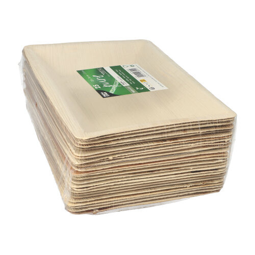 Teller Palmblatt "pure" eckig 3 cm x 23 cm x 16 cm natur