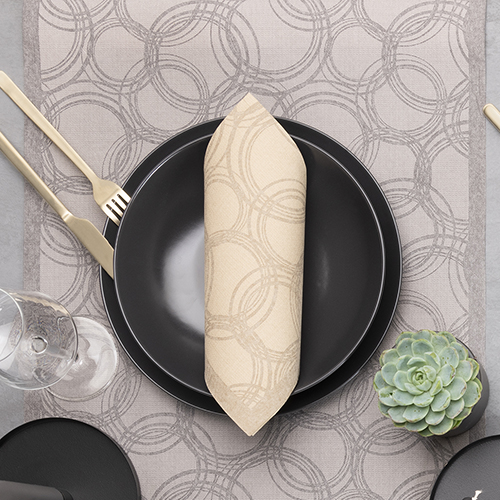 Servietten "ROYAL Collection" 1/4-Falz 40 cm x 40 cm sand "Bubbles"