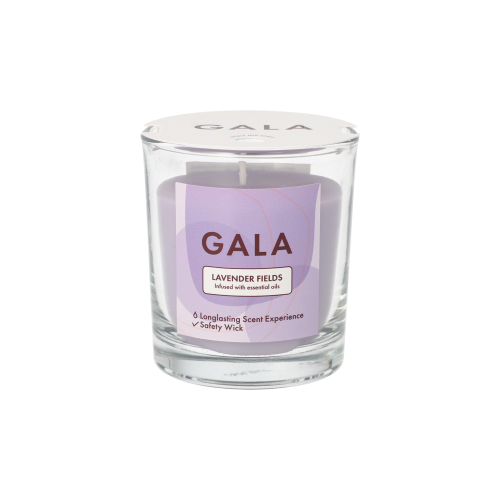 "GALA" Duftkerze im Glas Ø 70 mm · 77 mm violett - Lavender Fields "Mini Nutella"