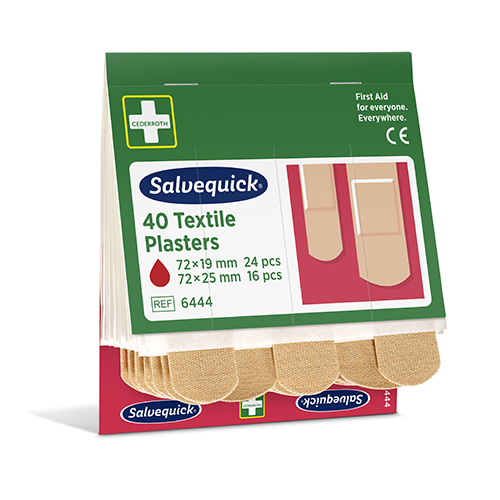 Set "Cederroth" Salvequick Textile Pflaster (40 Stück) braun , Refill