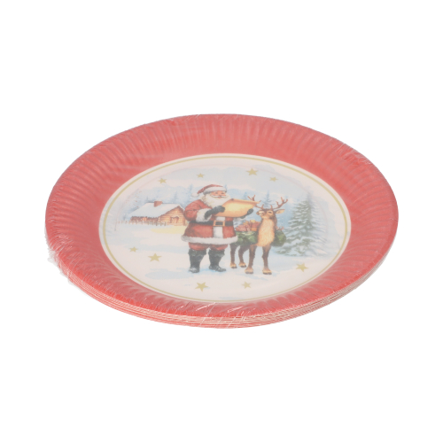 Teller, Pappe rund Ø 23 cm "Dear Santa"