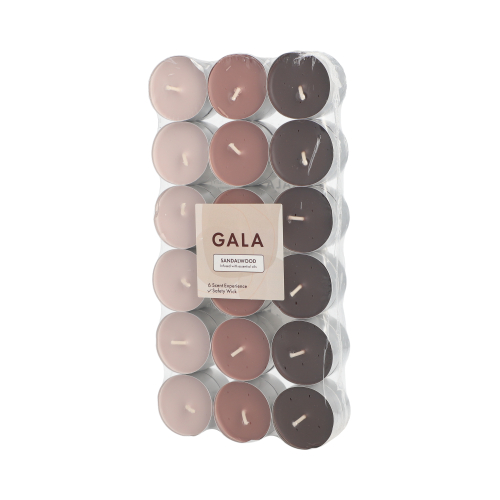 "GALA" Duftlichte Ø 3,8 cm · 1,7 cm elfenbein - Sandelholz "Ton in Ton"