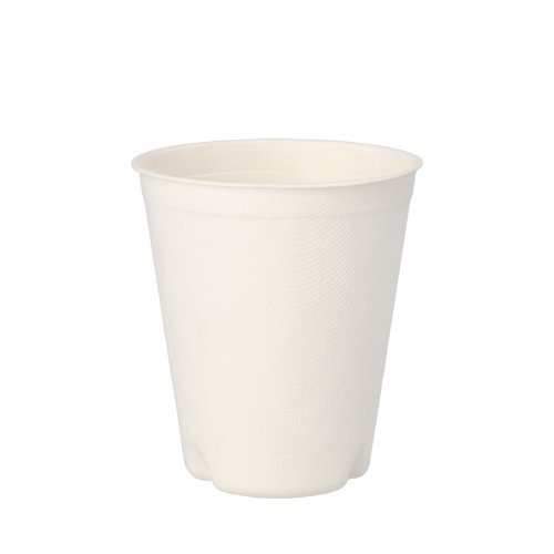 Trinkbecher Zuckerrohr "pure" 0,3 l Ø 9 cm · 10 cm weiss für Heißgetränke