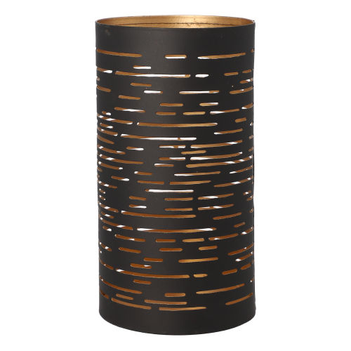 Kerzenhalter Ø 8 cm · 15 cm schwarz/gold "Corsica"