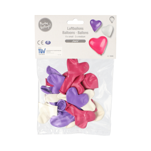 Luftballons farbig sortiert "Heart" small + medium
