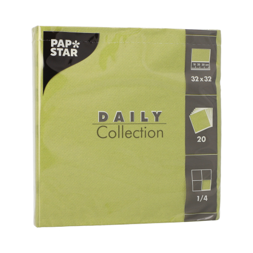 Servietten "DAILY Collection" 1/4-Falz 32 cm x 32 cm olivgrün