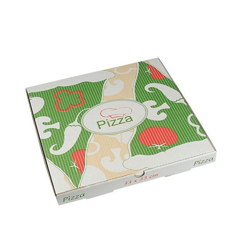 Pizzakartons, Cellulose "pure" eckig 33 cm x 33 cm x 3 cm