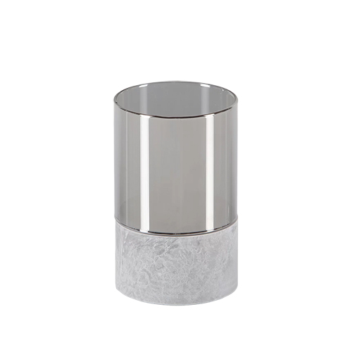 LED-Kerze Ø 8 cm · 12,5 cm grau "Gracia" mittel