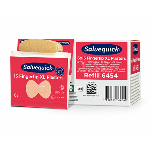 Set "Cederroth" Salvequick Textil Pflaster (15 Stück) 87 mm x 56 mm braun "Fingertip XL"