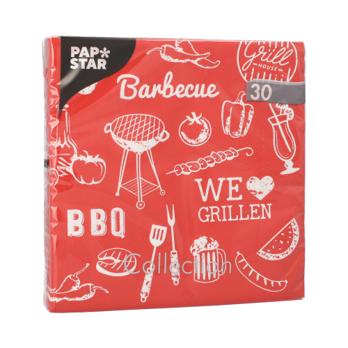 Servietten, 3-lagig 1/4-Falz 33 cm x 33 cm "BBQ Love"