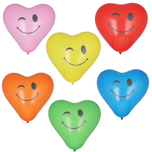 Luftballons Ø 28 cm farbig sortiert "Heart - Blinky" large