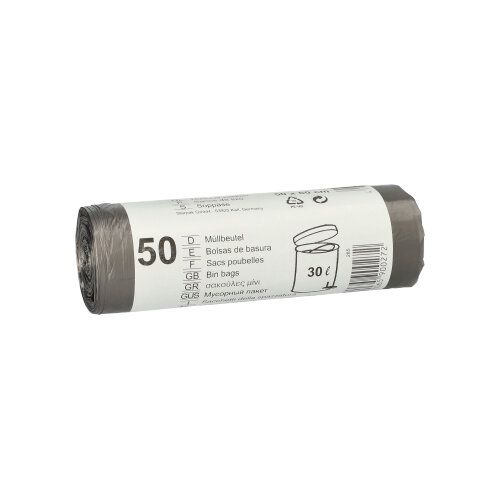 Müllbeutel, HDPE 30 l 60 cm x 50 cm grau 5 my